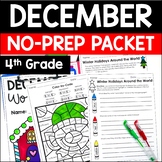 December Math and Reading Packet | 4th Grade Christmas Mat