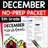 December Math and Reading Packet | 5th Grade Christmas Mat