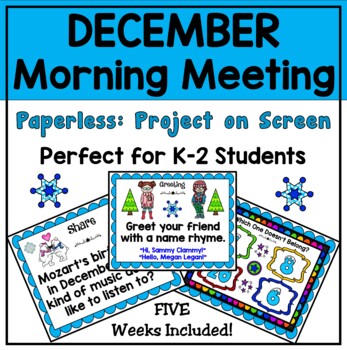 Preview of December Morning Meeting PAPERLESS PowerPoint and Google Slides