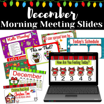 Preview of December Morning Meeting Slides- Fun Christmas Activities- 2023