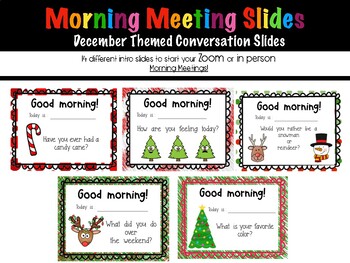 Preview of December Morning Meeting Slides, Classroom management, Christmas