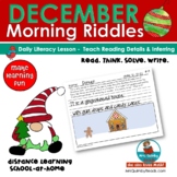 December Morning Riddles | Riddle A Day | Morning Seatwork