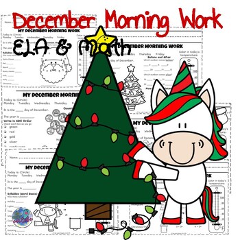 Preview of NO PREP! Second Grade December Morning Work