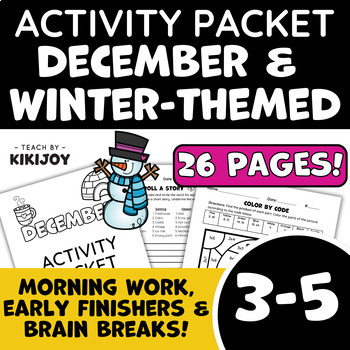 Preview of December Morning Work- Fast Finisher No Prep Independent Activity Packet 3rd-5th