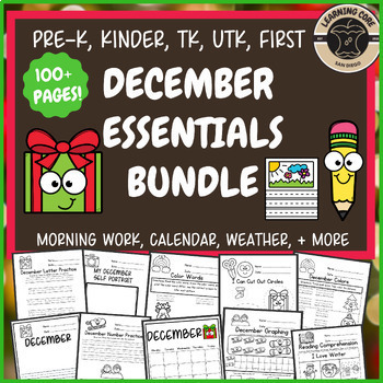 Preview of December Morning Work PreK Kindergarten First Grade TK UTK Winter Bundle