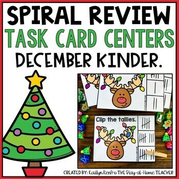Preview of December Morning Work Spiral Review Centers | Kindergarten Christmas Activities