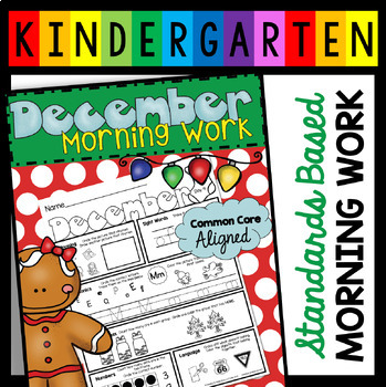 Preview of December Morning Work for Kindergarten Christmas Math and Reading - Homework