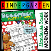 December Morning Work for Kindergarten Christmas Math and 