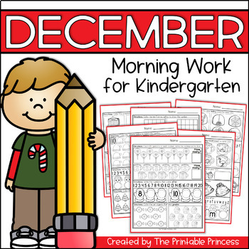 Preview of December Morning Work for Kindergarten