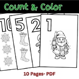 December NO PREP - Christmas Math - Count & Color