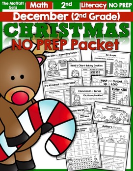 Preview of December NO PREP Math and Literacy (2nd Grade) Christmas | Winter | Gingerbread