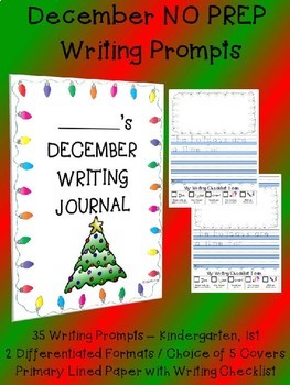 Monthly NO PREP December Christmas Hanukkah Journal Writing Prompts