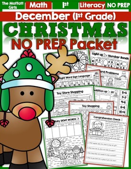 Preview of December NO PREP Packet (1st Grade) Christmas | Winter | Gingerbread