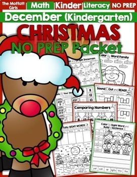 Preview of December NO PREP Packet (Kindergarten)