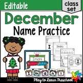 December Winter Holiday Name Activities for Preschoolers