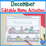 December Name Practice Worksheets and Activities