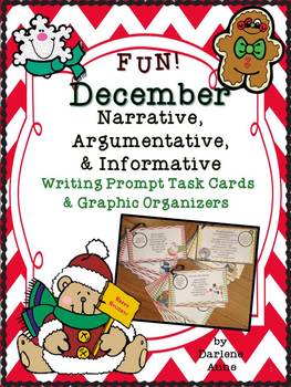 Preview of December, Narrative, Argumentative, and Informative Writing Task Cards