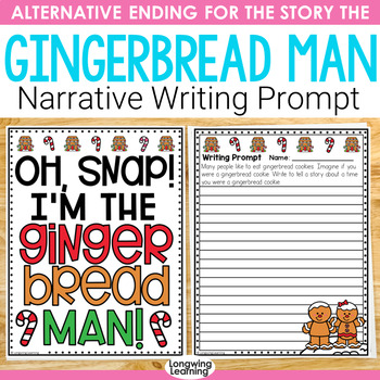Preview of December Narrative Writing Prompt Alternative Ending for Gingerbread Man Story