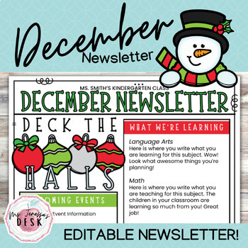 Preview of December Newsletter Template *Editable