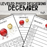 December No Prep Leveled Photo Describing Worksheets