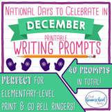 December No Prep National Days Writing Prompts