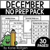 December No-Prep Printables for Kindergarten