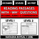 December Reading Comprehension Passages with "WH" Question