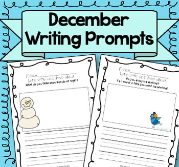 December Writing Prompts (Primary Grades!) by Miz Riz Elementary Resources