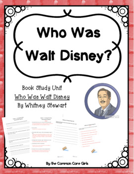 Preview of Comprehension Questions/Literacy Activities: Who Was Walt Disney? No Prep