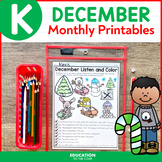 December Packet for Kindergarten | Monthly Activities | Holiday Activities
