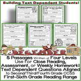 December Passages w/ CCSS Text Based Questions Close Reading Weekly Homework
