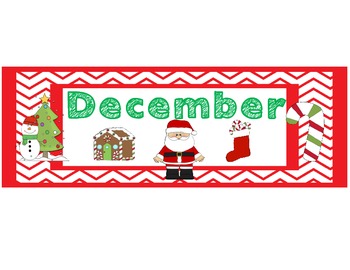 December Patterning Calendar Cards Header (4 Sets ) by The Teaching Zoo