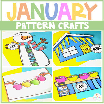 Preview of January Patterns Crafts Winter Activities | Snow and Snowman Crafts