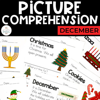 Preview of December Picture Comprehension | Christmas | Hanukkah | Special Education