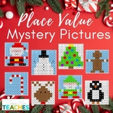 Winter-themed Place Value Mystery Pictures | December Math