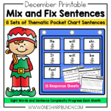 December Pocket Chart Sentences | Predictable Sight Word S