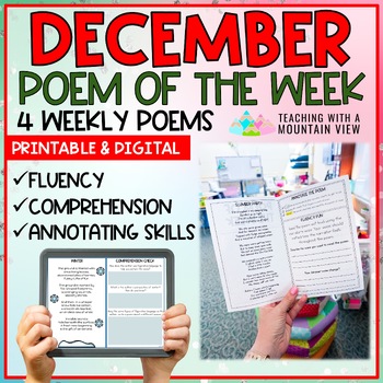 Preview of December Poem of the Week | Fluency and Comprehension