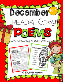 Preview of December Poems for Building Reading Fluency & Writing Stamina (K-1)
