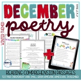 December Poetry, Winter reading passages holidays activiti