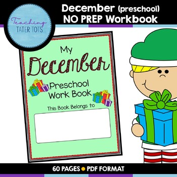 Preview of December (Preschool) NO PREP Workbook