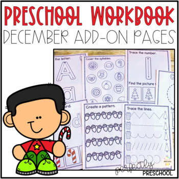 Preview of December Christmas No Prep Worksheets for Preschool