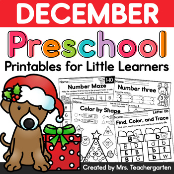 December Preschool Printables by Mrs Teachergarten | TpT