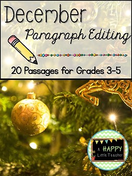 Preview of December Print & Go Paragraph Editing: 20 Passages for Grades 3-5
