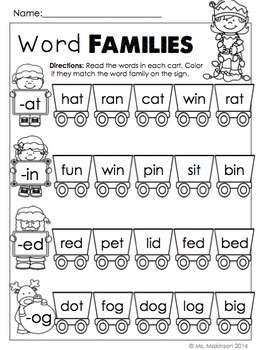 December Printables - Kindergarten Literacy and Math by Ms Makinson