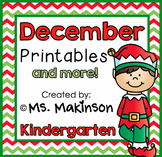 December Printables - Kindergarten Literacy and Math