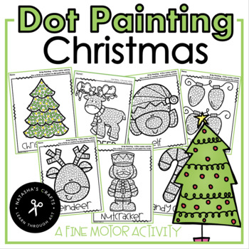 Preview of Dot Q-tip Painting Christmas A Fine Motor Development Activity