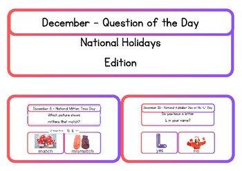 Preview of December Question of the Day - National Holiday Edition