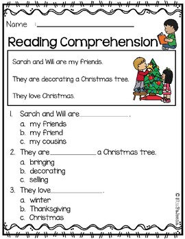 December Reading Comprehension by Miss Faleena | TpT