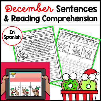 Preview of December Reading Comprehension in Spanish with Digital Resource