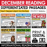 December Reading Comprehension Passages and Questions | PR